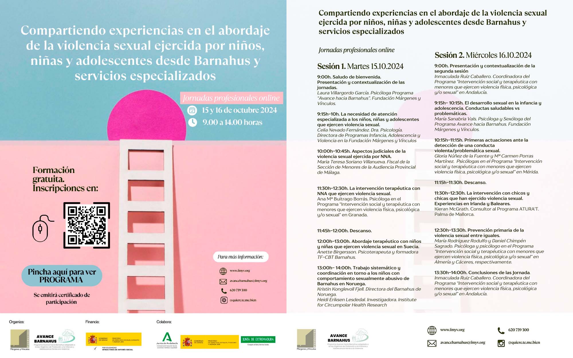 Cartel y Programa jornadas Violencia sexual ejercida por NNA 15 y 16 octubre 24